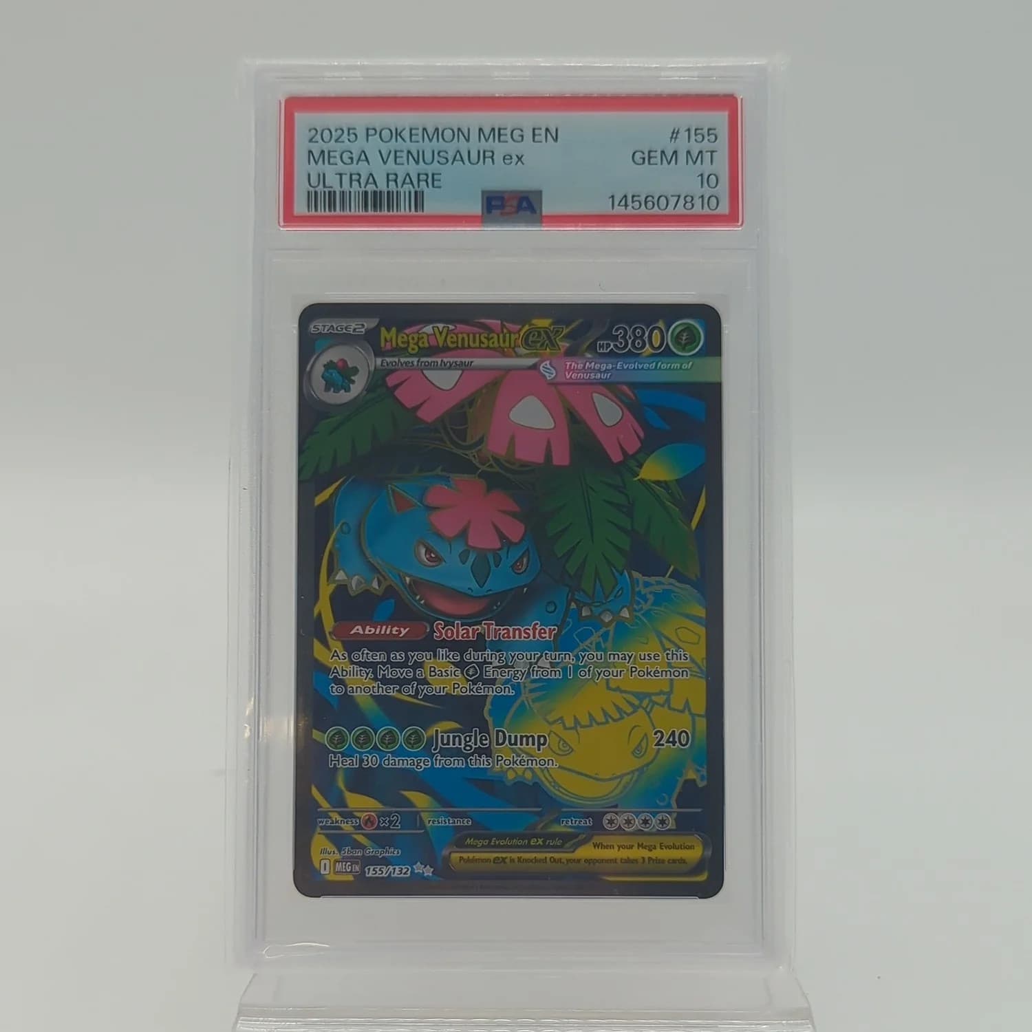 Pokémon TCG Mega Evolution Mega Venusaur ex 155/132 Holo Textured ENG PSA 10