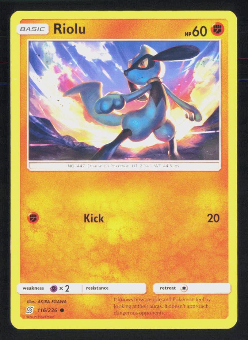 Pokemon Riolu Unified Minds 116/236 AKIRA EGAWA NM