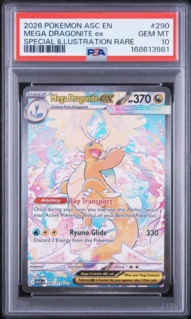 PSA 10 Gem Mint Pokemon Mega Dragonite ex 290/217 SIR Ascended Heroes 2026
