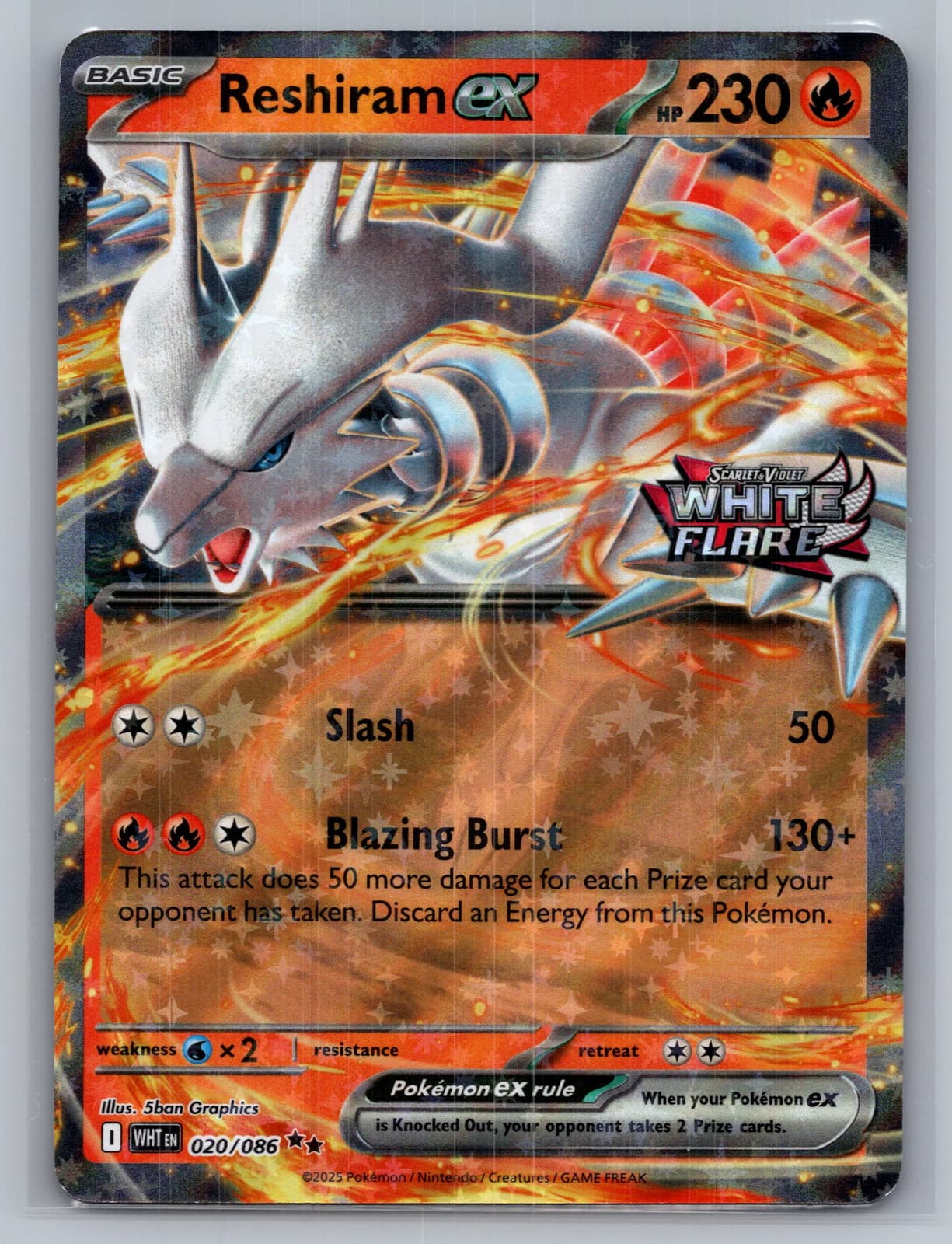 Reshiram EX #20/86 2025 White Flare Pokemon TCG