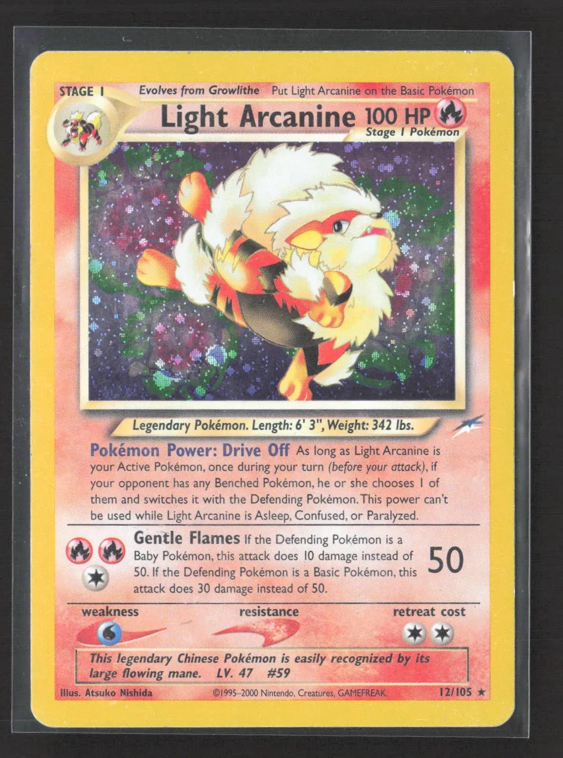 Pokemon 2000 Neo Destiny Light Arcanine #12/105