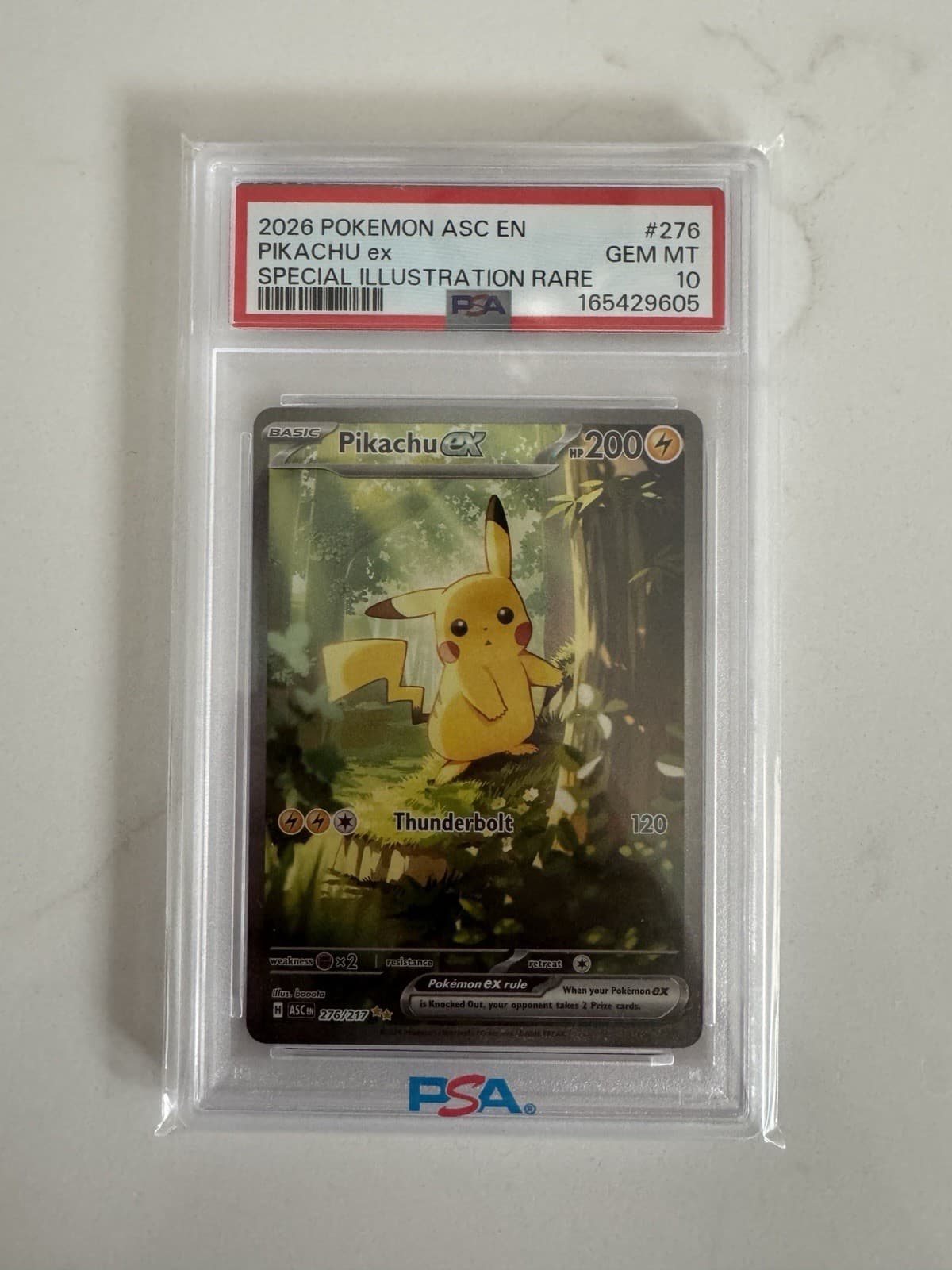 2026 Pikachu ex 276/217: Ascended Heroes Gem Mint PSA 10