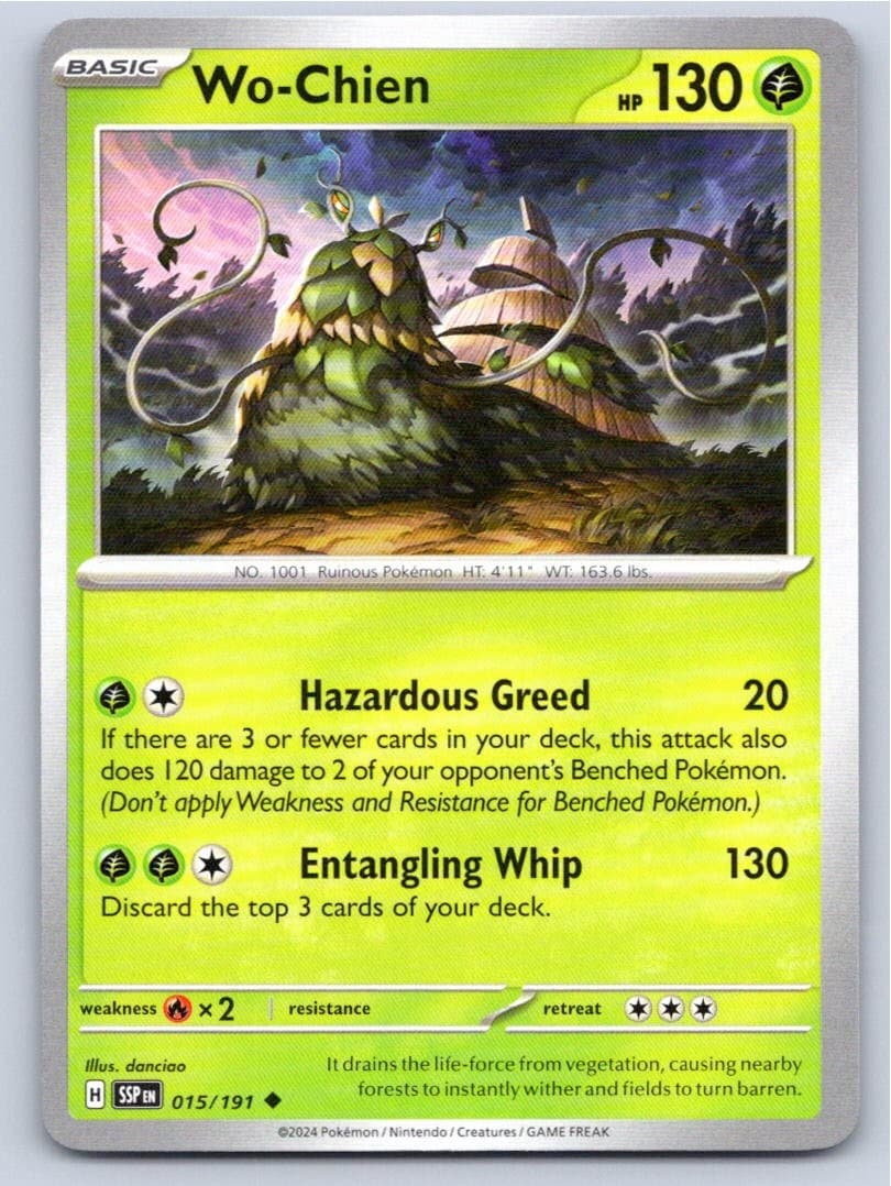 2024 POKEMON WO-CHIEN SURGING SPARKS 015/191 UC NM A55681 FREE S&H