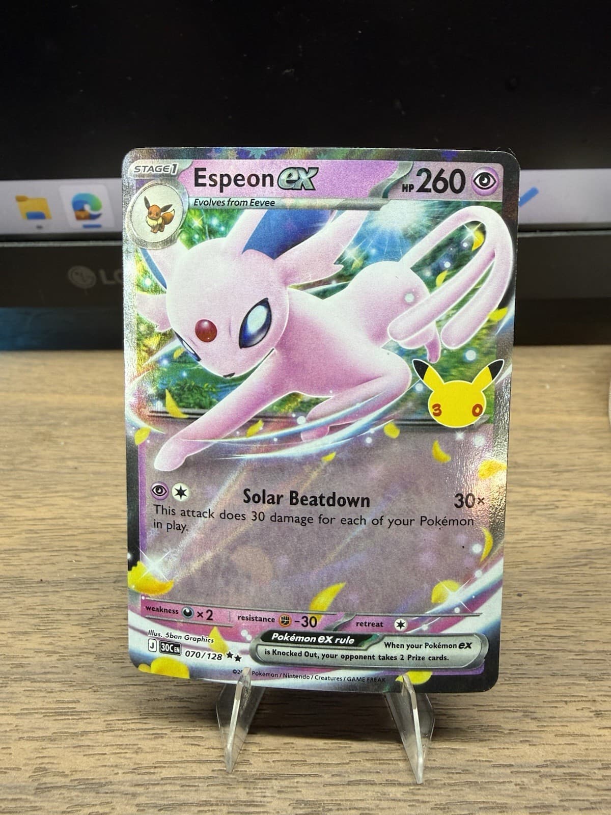 Espeon Ex 70/128 Pokemon 30th Anniversary Holo