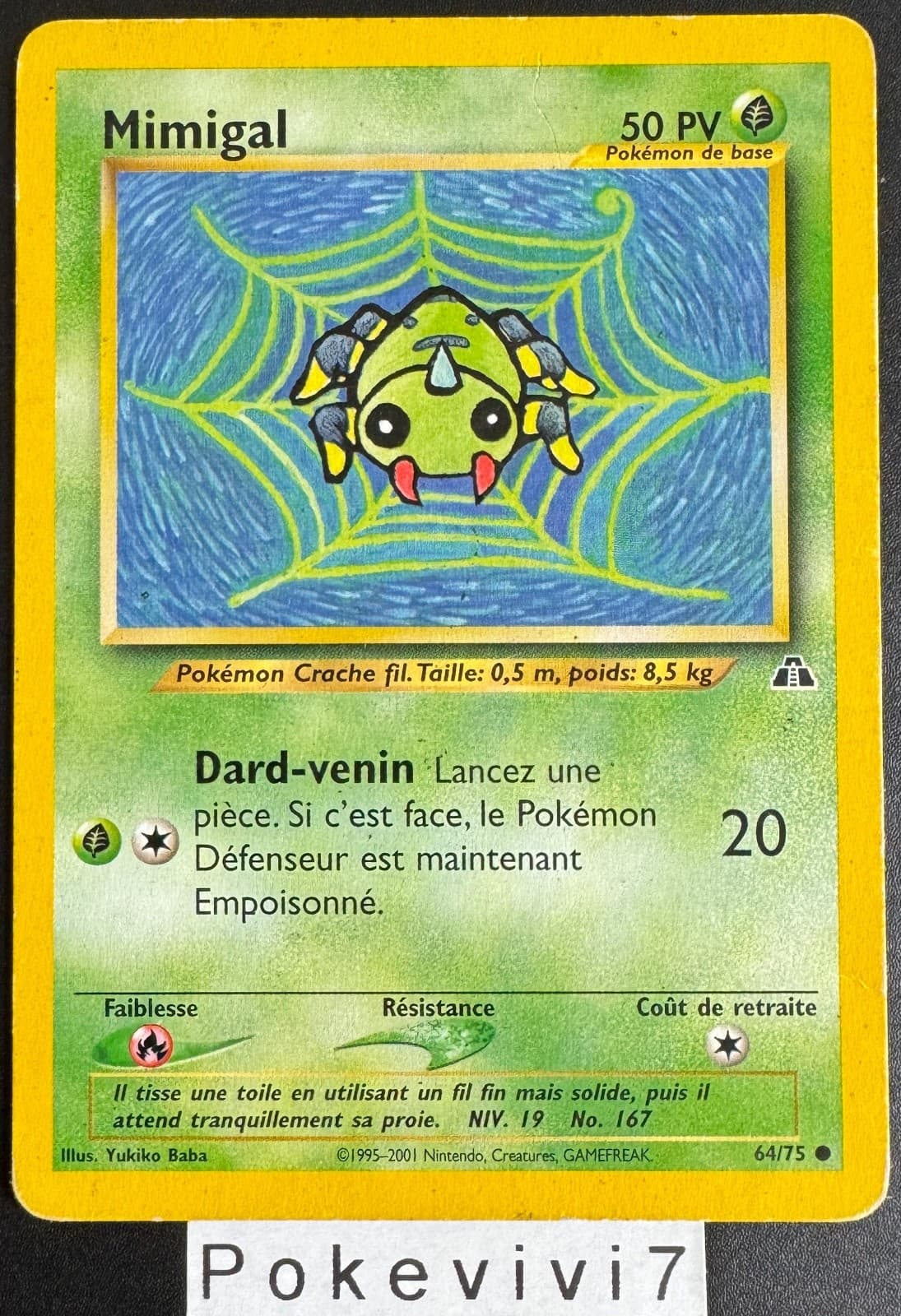 Carte Pokemon MIMIGAL 64/75 Commune NEO DISCOVERY Wizards FR OCCASION