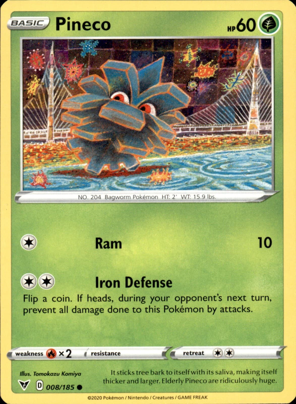 Pineco 008/185 Common - Pokemon SWSH04: Vivid Voltage