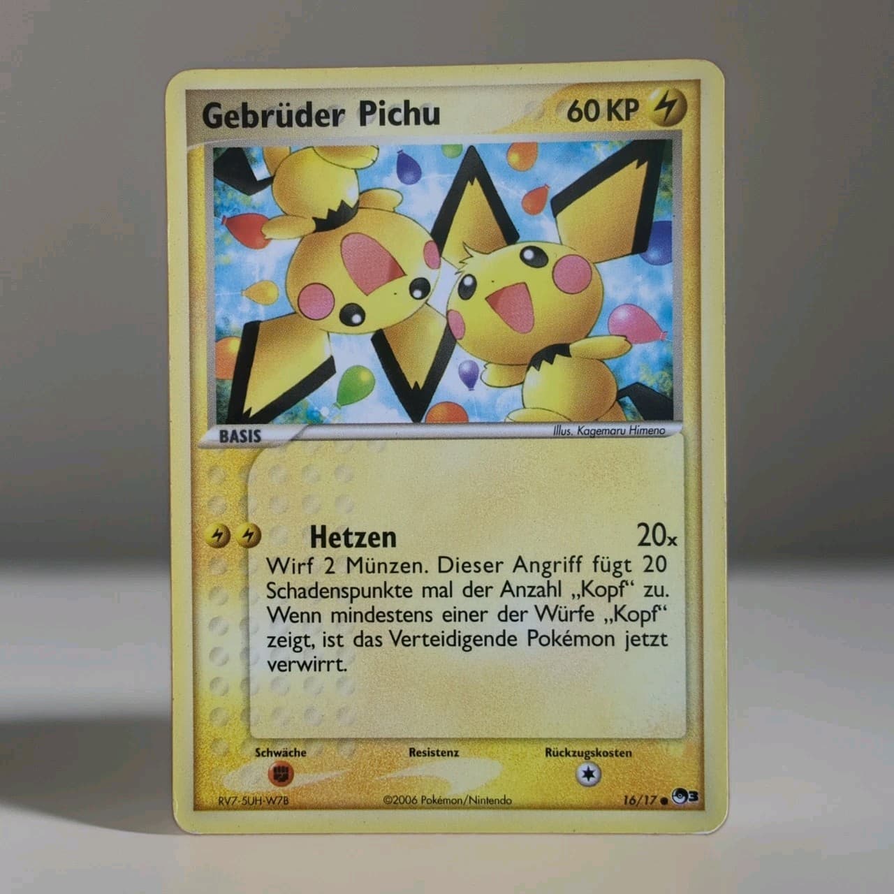 Gebrüder Pichu Pokemon Karte Deutsch 16/17 POP Series 3