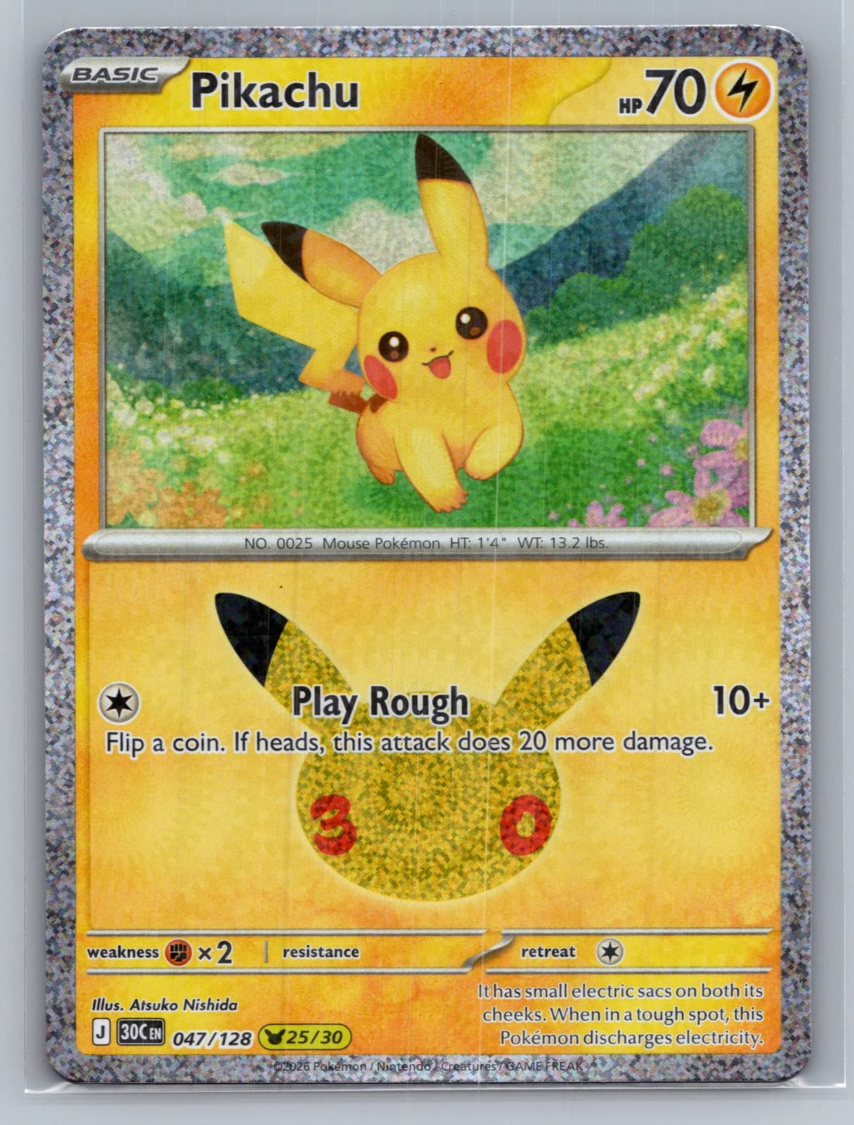 Pikachu #47/128 2026 30th Celebration Pokemon TCG