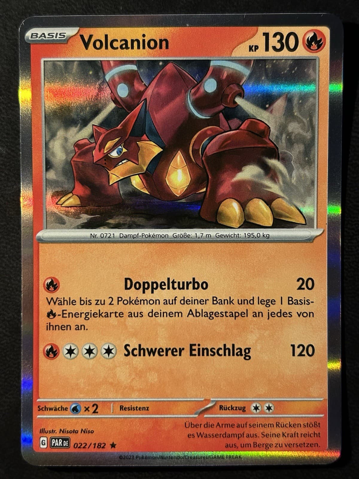 Pokemon Volcanion 22/182 Paradoxrift Holo Rare DE NM-Mint