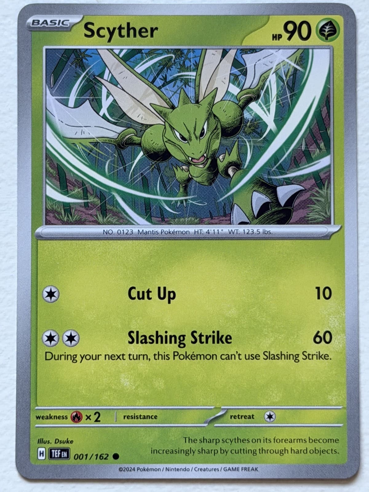 Scyther 1/162 Temporal Forces Common Near Mint Pokemon