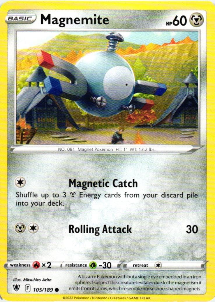 Pokemon Magnemite 105/189 Astral Radiance Common Lightly Played