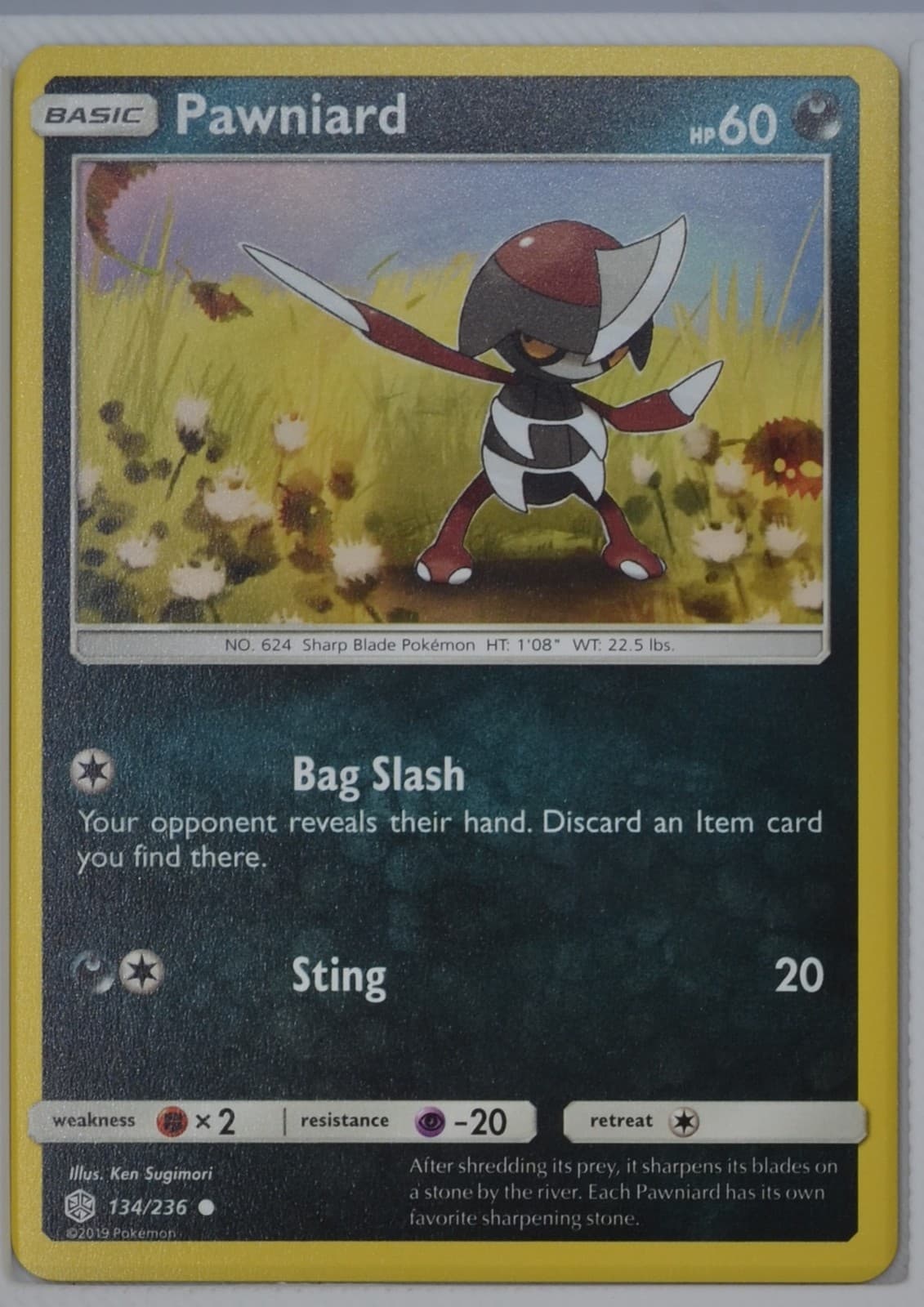 Pawniard 134/236 SM - Cosmic Eclipse Pokemon TCG