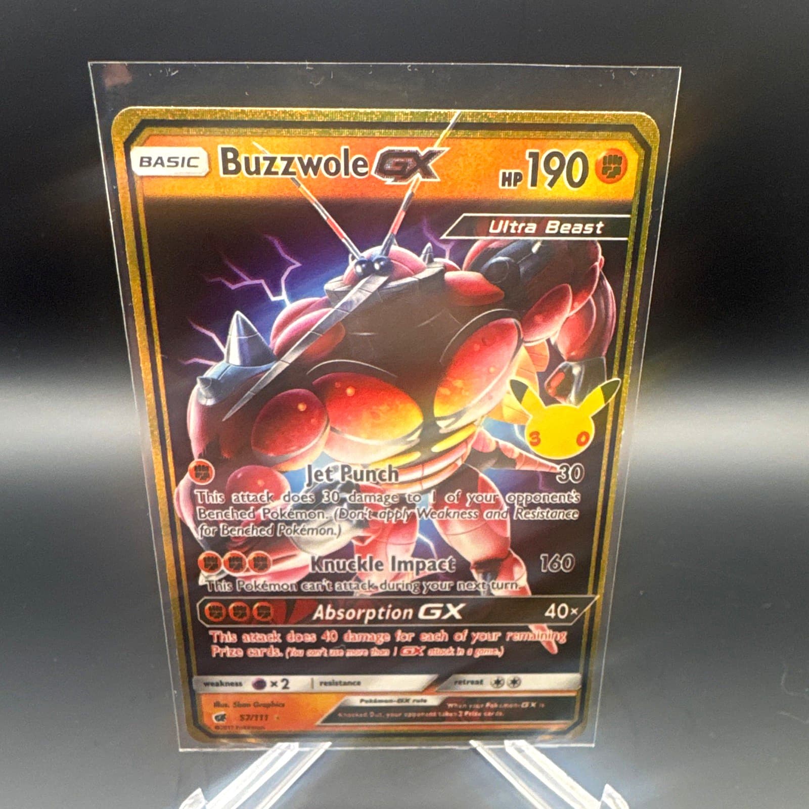 Buzzwole GX 57/111 Holo 30th Celebration Classic Collection Pokemon English