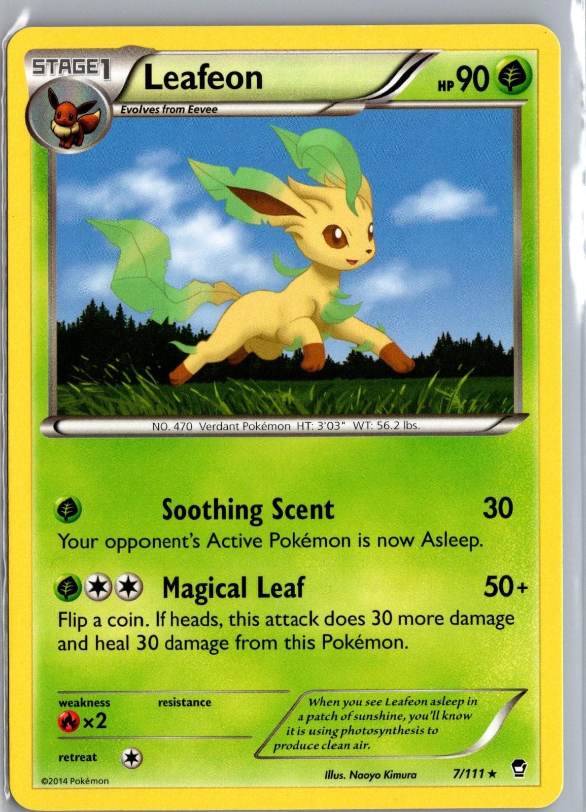 Leafeon 7/111 Rare Furious Fists Pokemon Near Mint