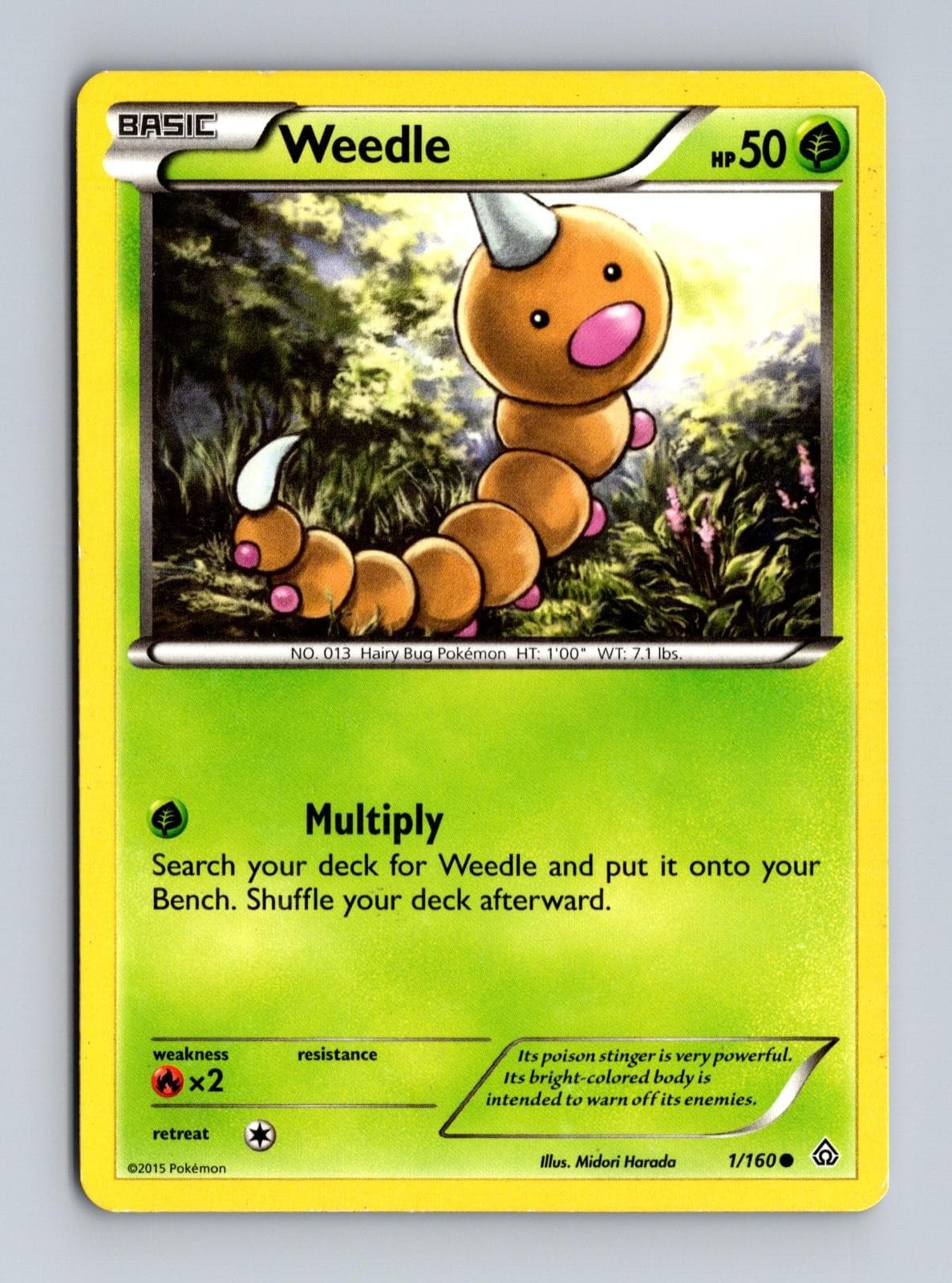 Weedle 1/160 Common Primal Clash Pokemon MP