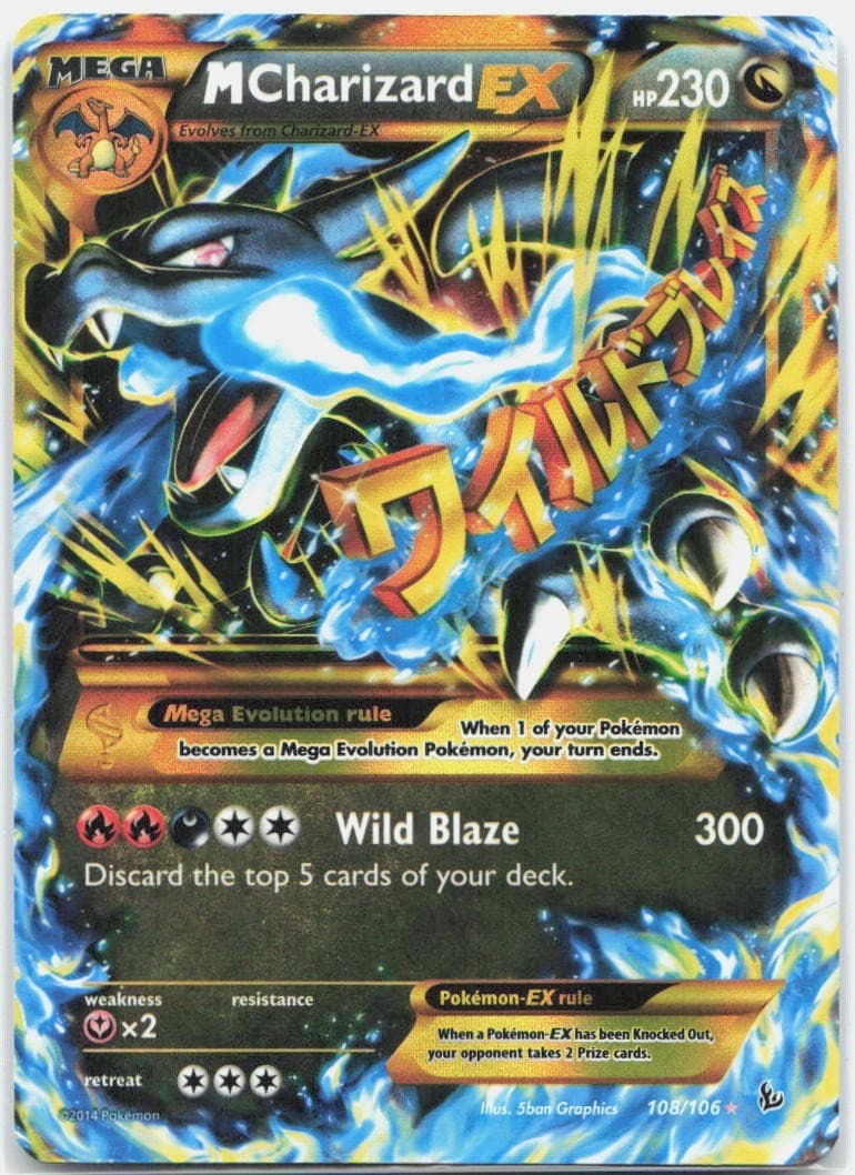 Pokemon M Charizard EX 108/106 NM SEC Flashfire Holo