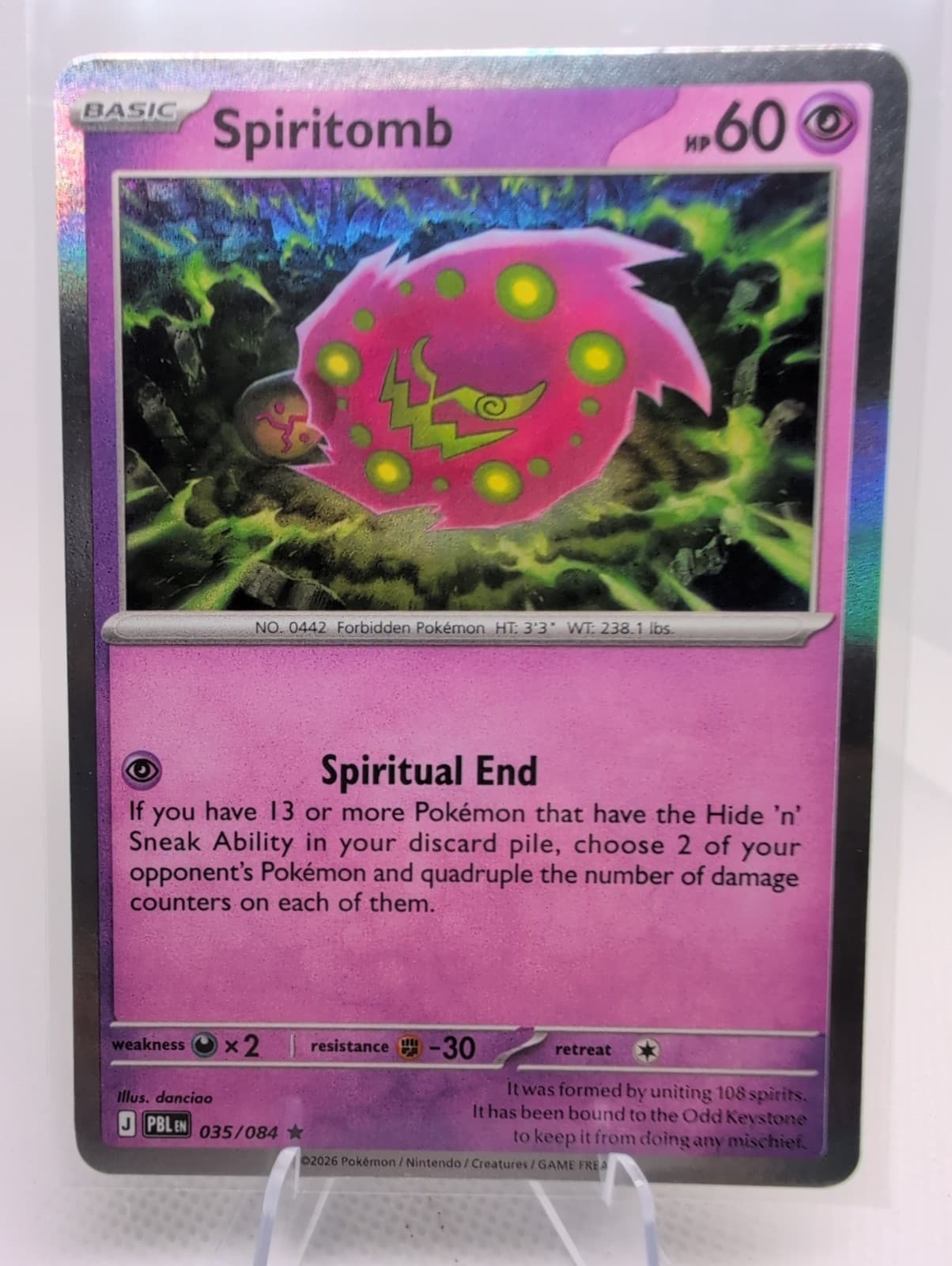 Pokemon TCG Spiritomb 35/84 Pitch Black Holo Rare 60 HP English