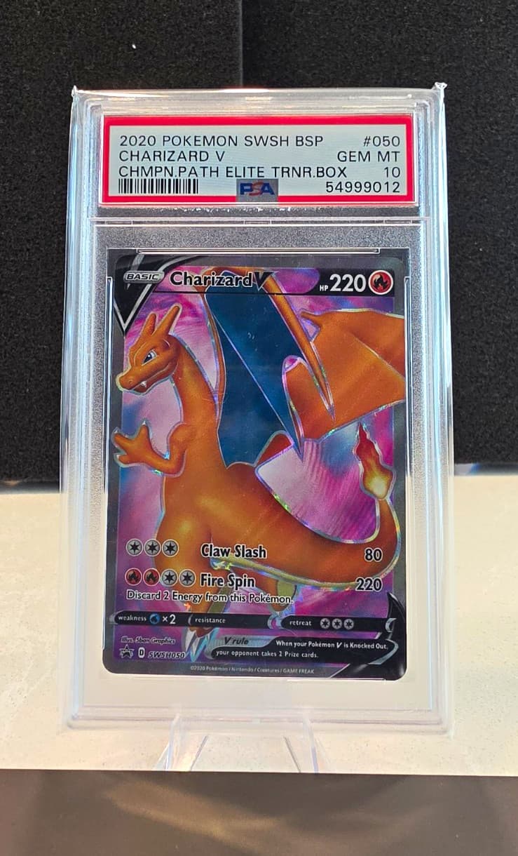 2020 Pokemon Charizard v Sword & Shield Black Star Promo #SWSH50 Holo PSA 10