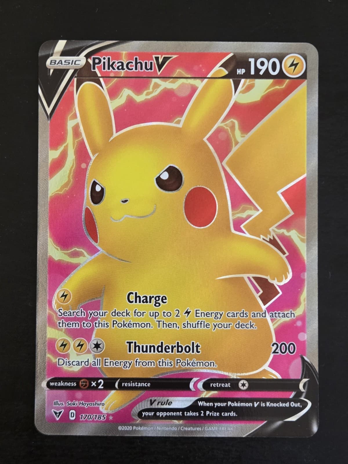 Pikachu V 170/185 - Vivid Voltage - Full Art Ultra Rare - Pokemon