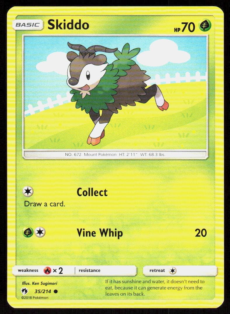 Skiddo 35/214 Common Lost Thunder Pokemon Lightly Played
