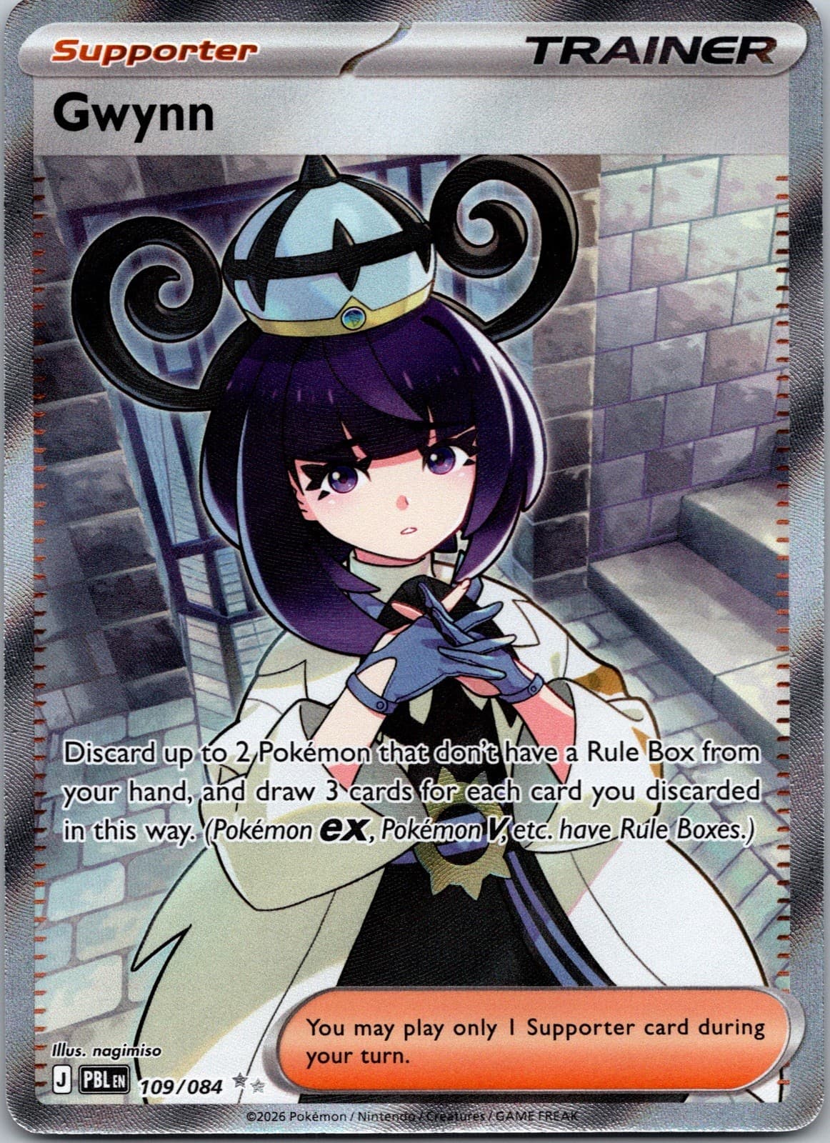 Pokemon Pitch Black Gwynn 109/84 NM