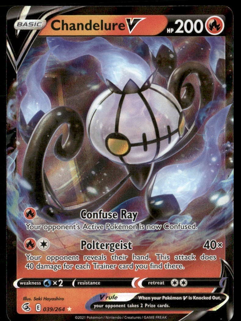 CHANDELURE V 039/264 HOLO ULTRA RARE FUSION STRIKE POKEMON NM