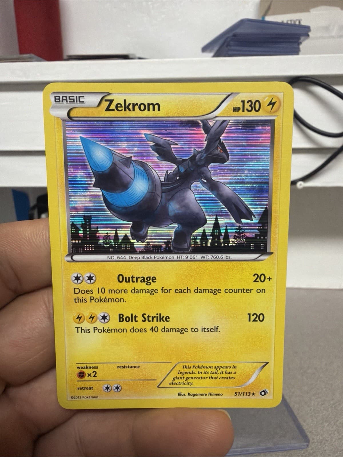Pokemon TCG Zekrom Holo Rare Legendary Treasures 51/113