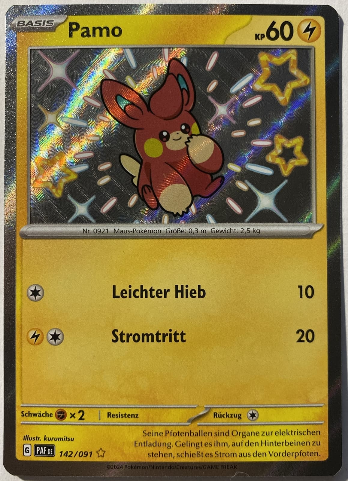 Pokemon Pamo Shiny | Deutsch 142/091 Paldeas Schicksale | Near Mint