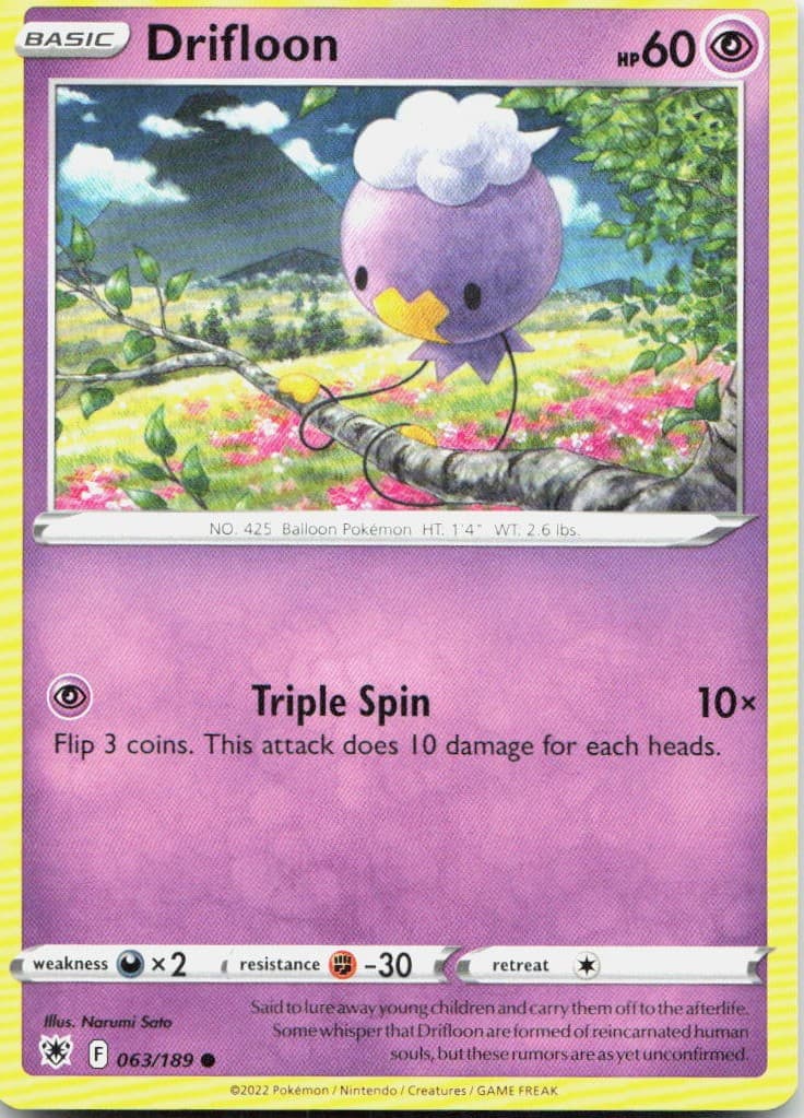 Drifloon 063/189 SWSH10 Astral Radiance C NM Pokémon — English