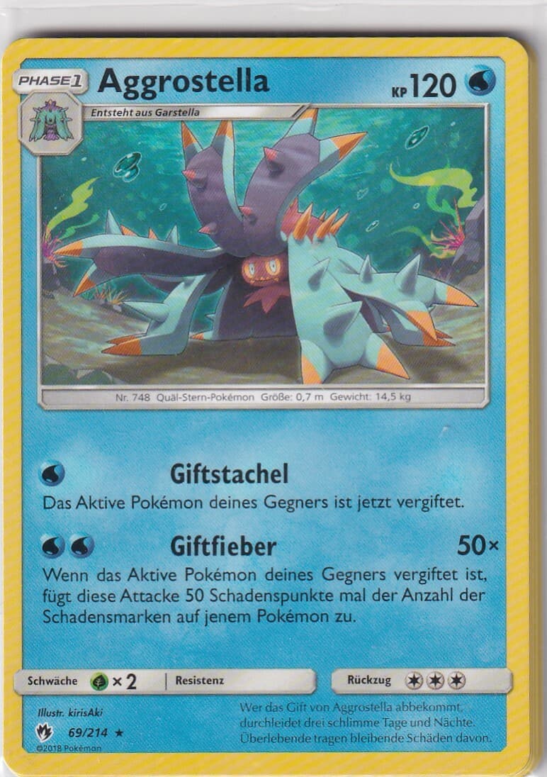 Pokemon Karte Echo des Donners Nr. 69/214 Aggrostella deutsch