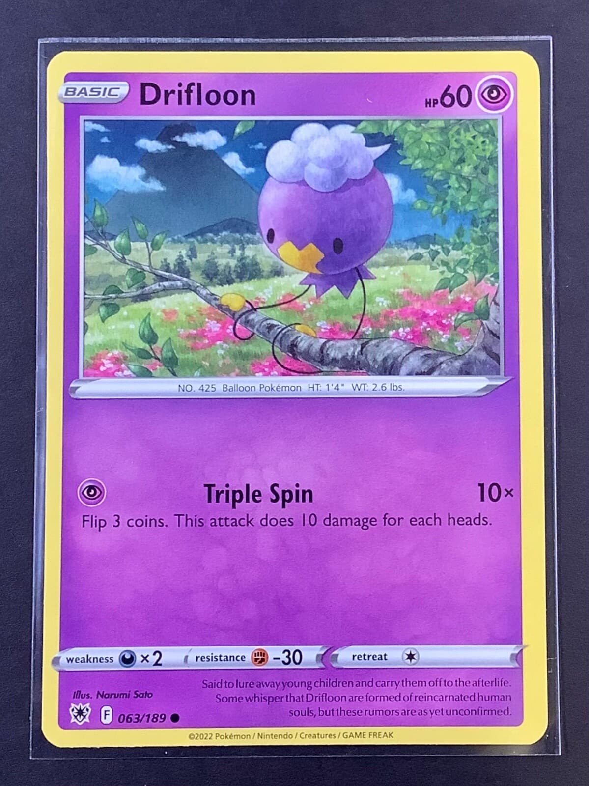 2022 Pokemon Astral Radiance - 63/189 Drifloon Regular - NM