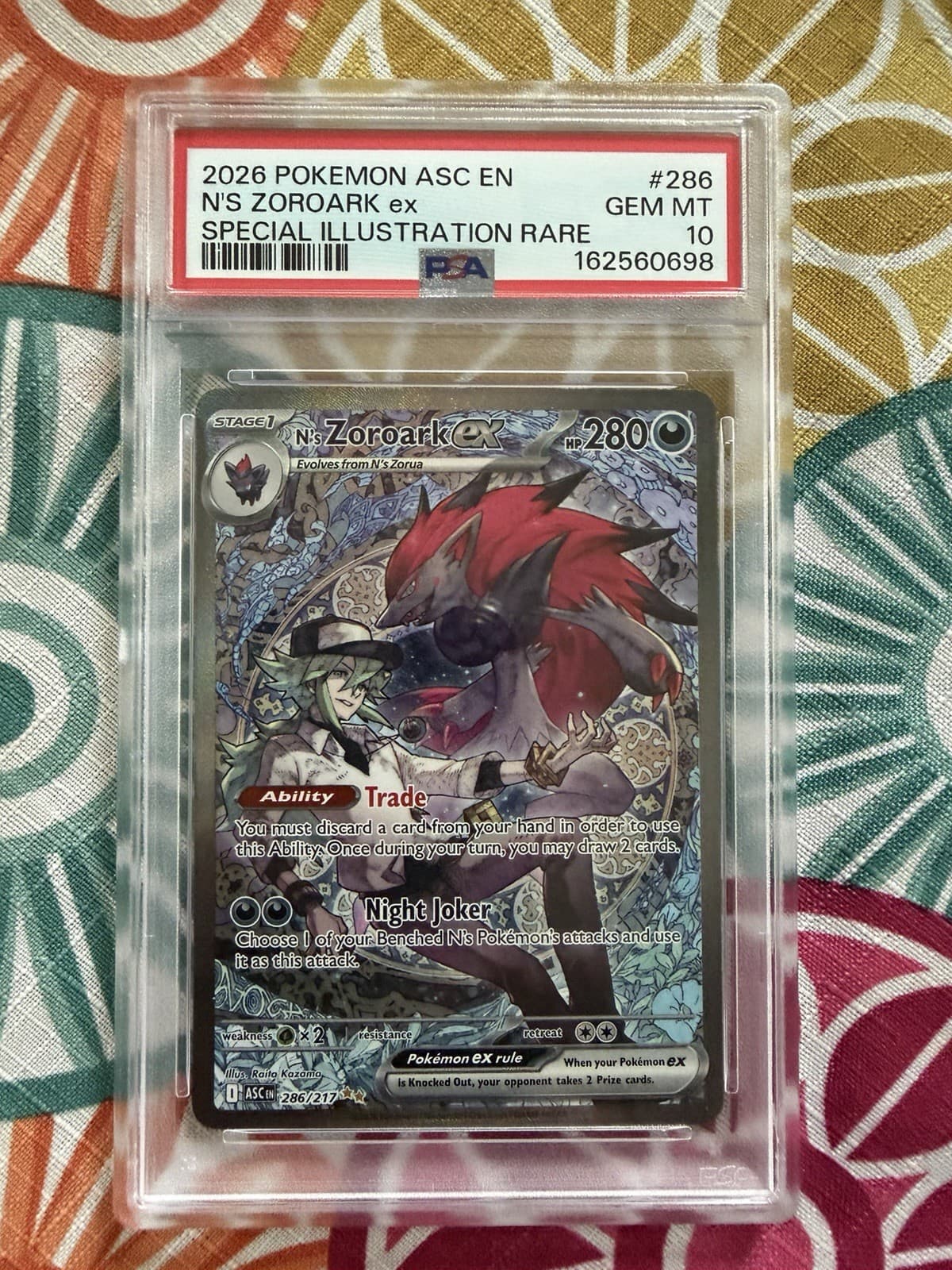 PSA 10 N's Zoroark EX Ascended Heroes Special Illustration Rare 286/217 GEM