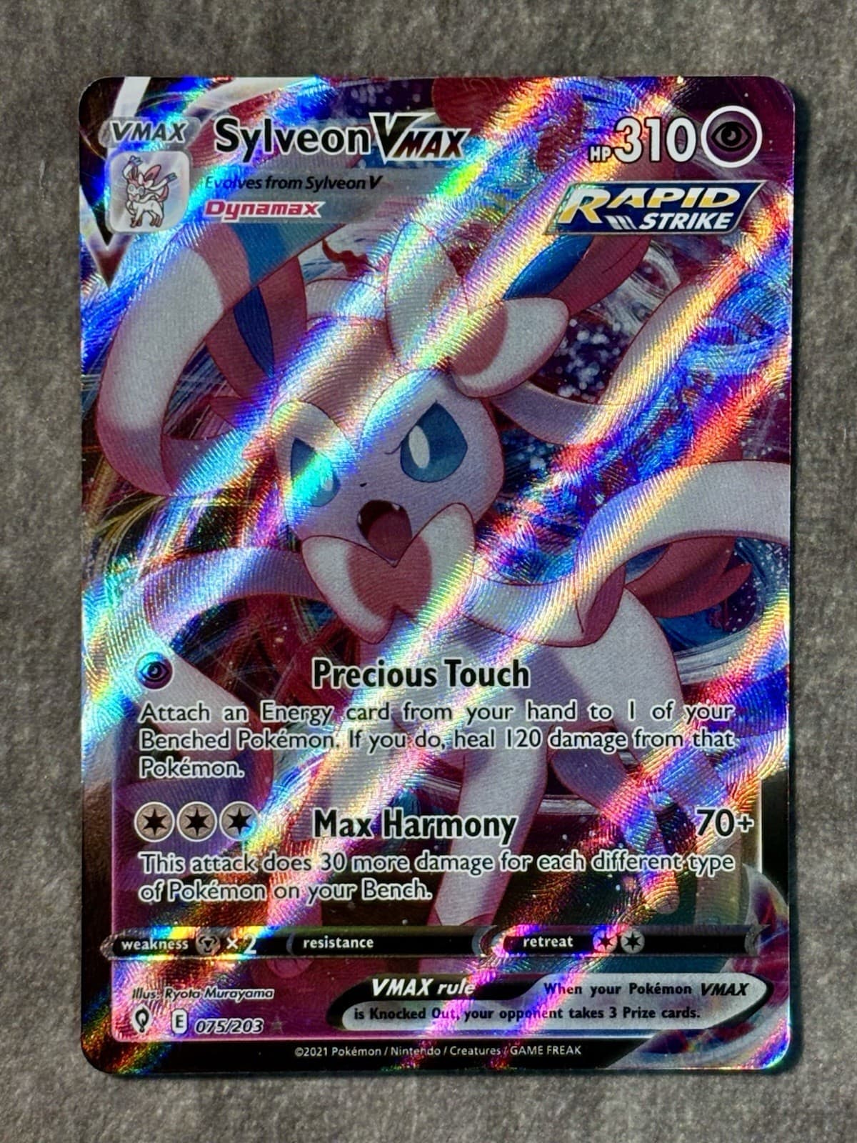 Pokemon Sylveon VMAX Evolving Skies 75/203 Holo Rare VMAX
