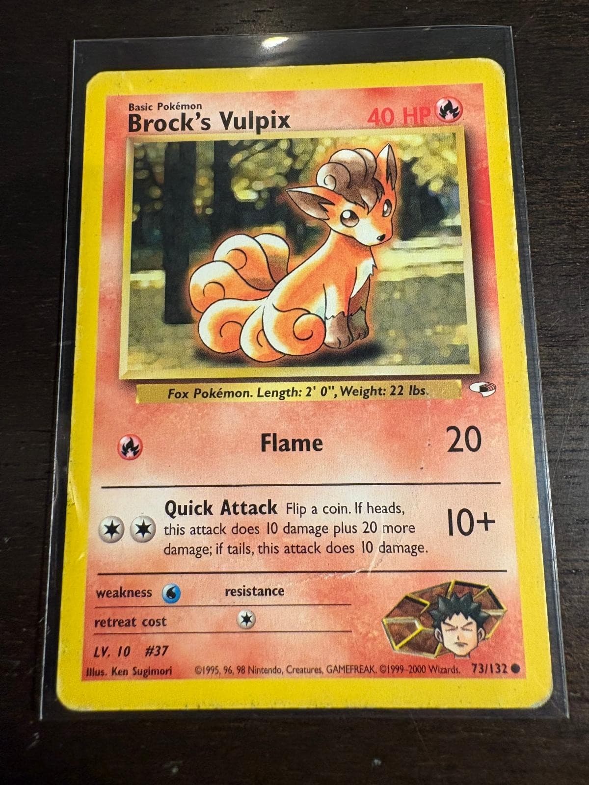 Pokemon Brock's Vulpix 73/132 Gym Heroes MP Unlimited Common