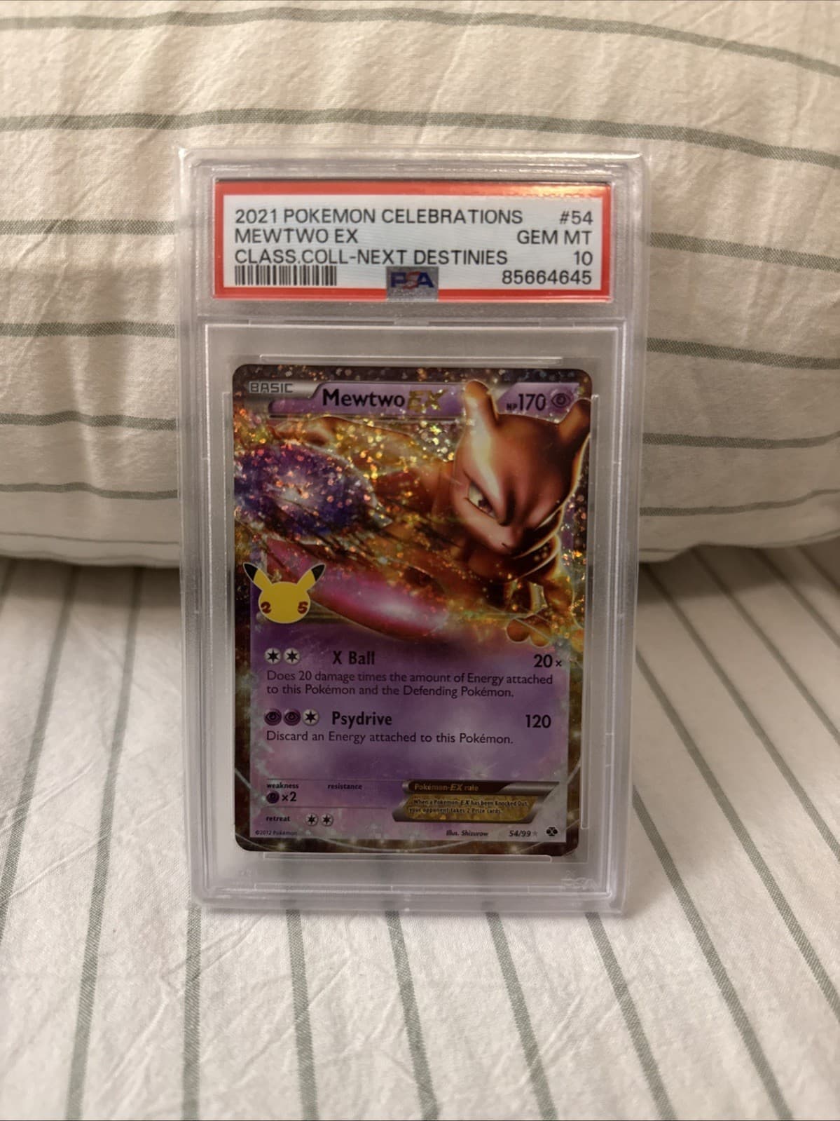 PSA 10 Mewtwo EX 54/99 Gem Mint Pokemon Celebrations Classic Collection 2021
