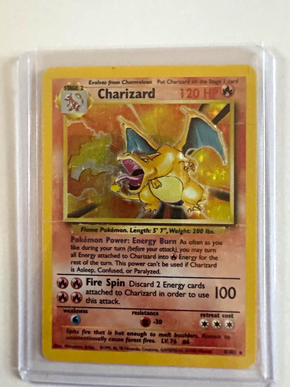 Pokemon TCG Charizard Base Set Holo Rare #4/102 1999 120 HP English WOTC