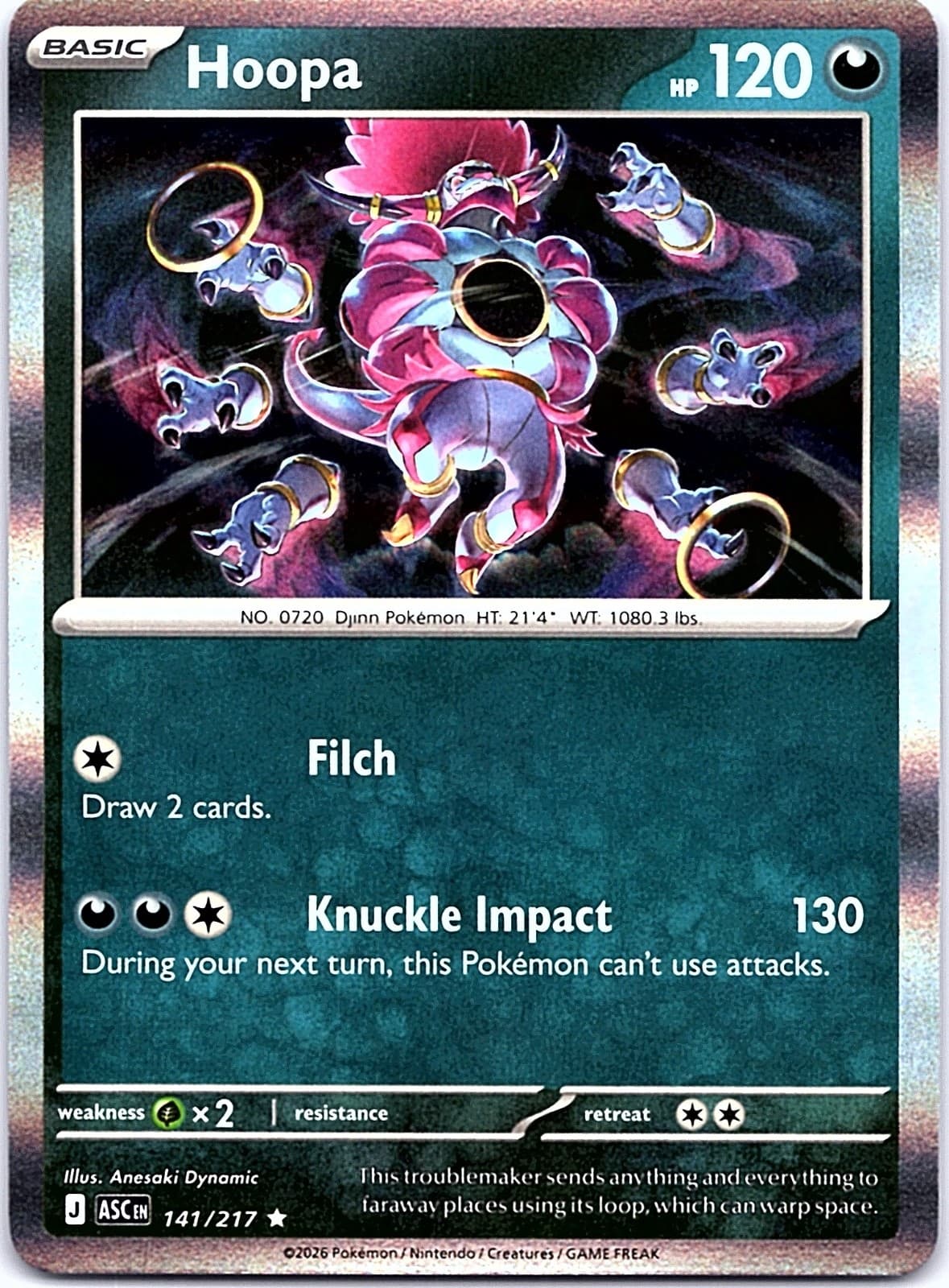 Hoopa Holo Rare ME: Ascended Heroes 141/217 NM ((Pokemon))