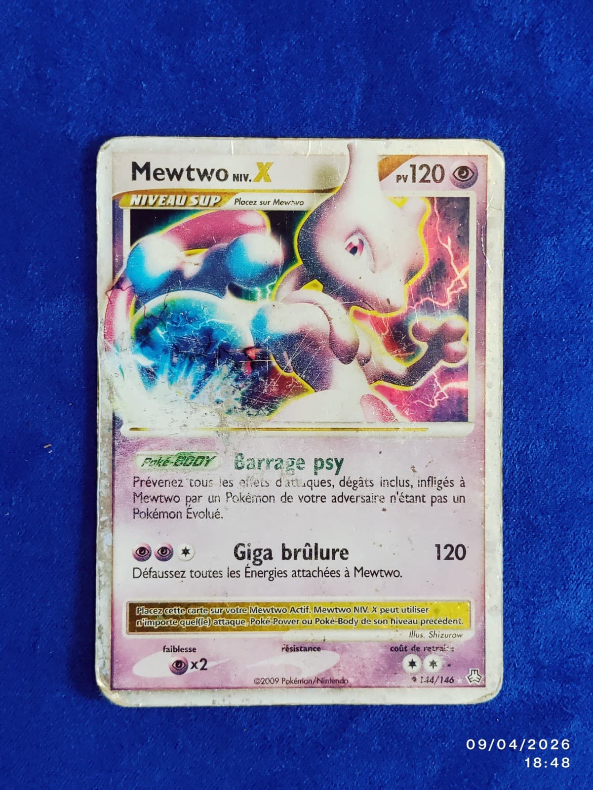 MEWTWO NIV X - POKÉMON 144/146 DIAMANT & PERLE ÉVEIL DES LEGENDES FR
