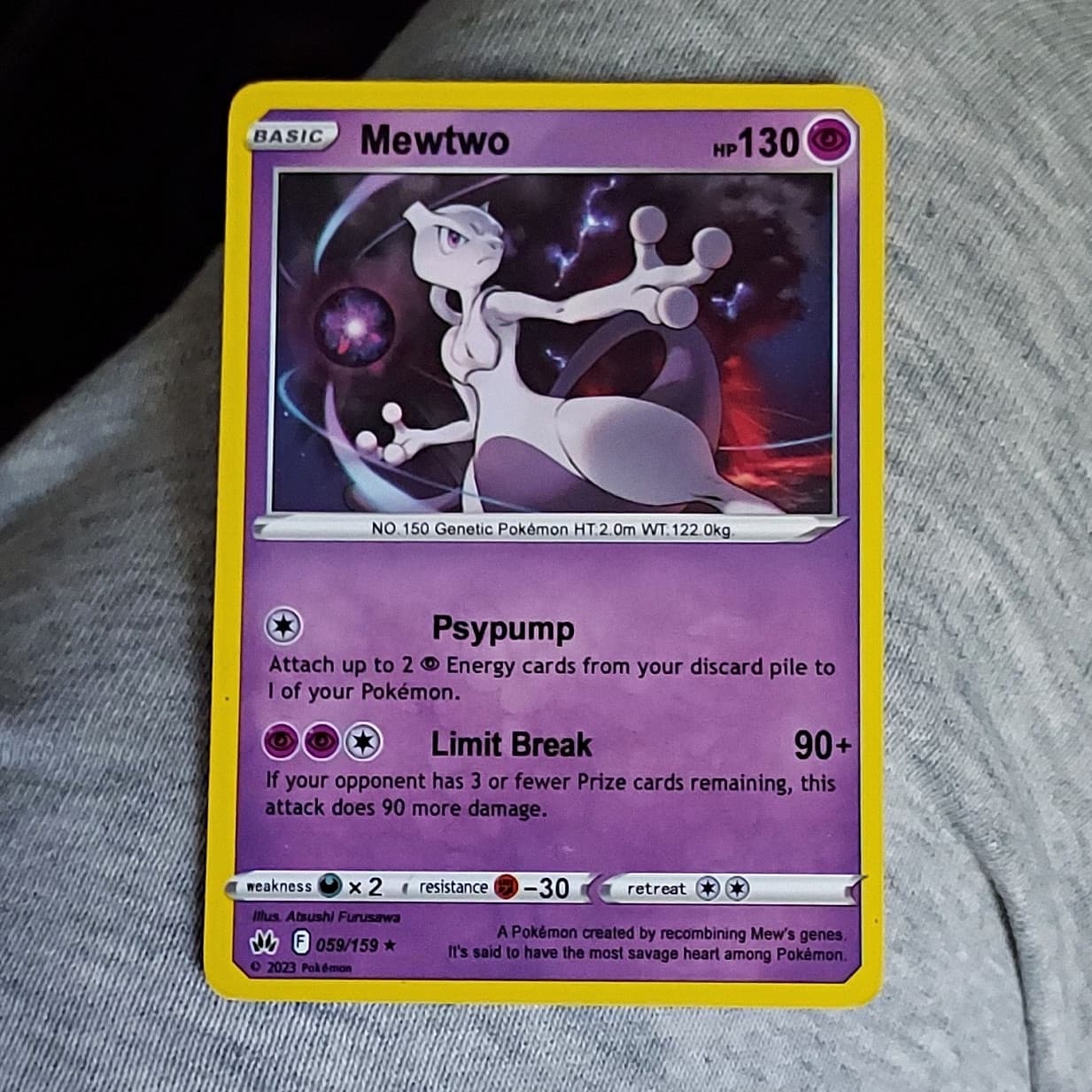 The Pokemon Company Mewtwo 059/159 Crown Zenith Holo Rare 130HP EN 2023