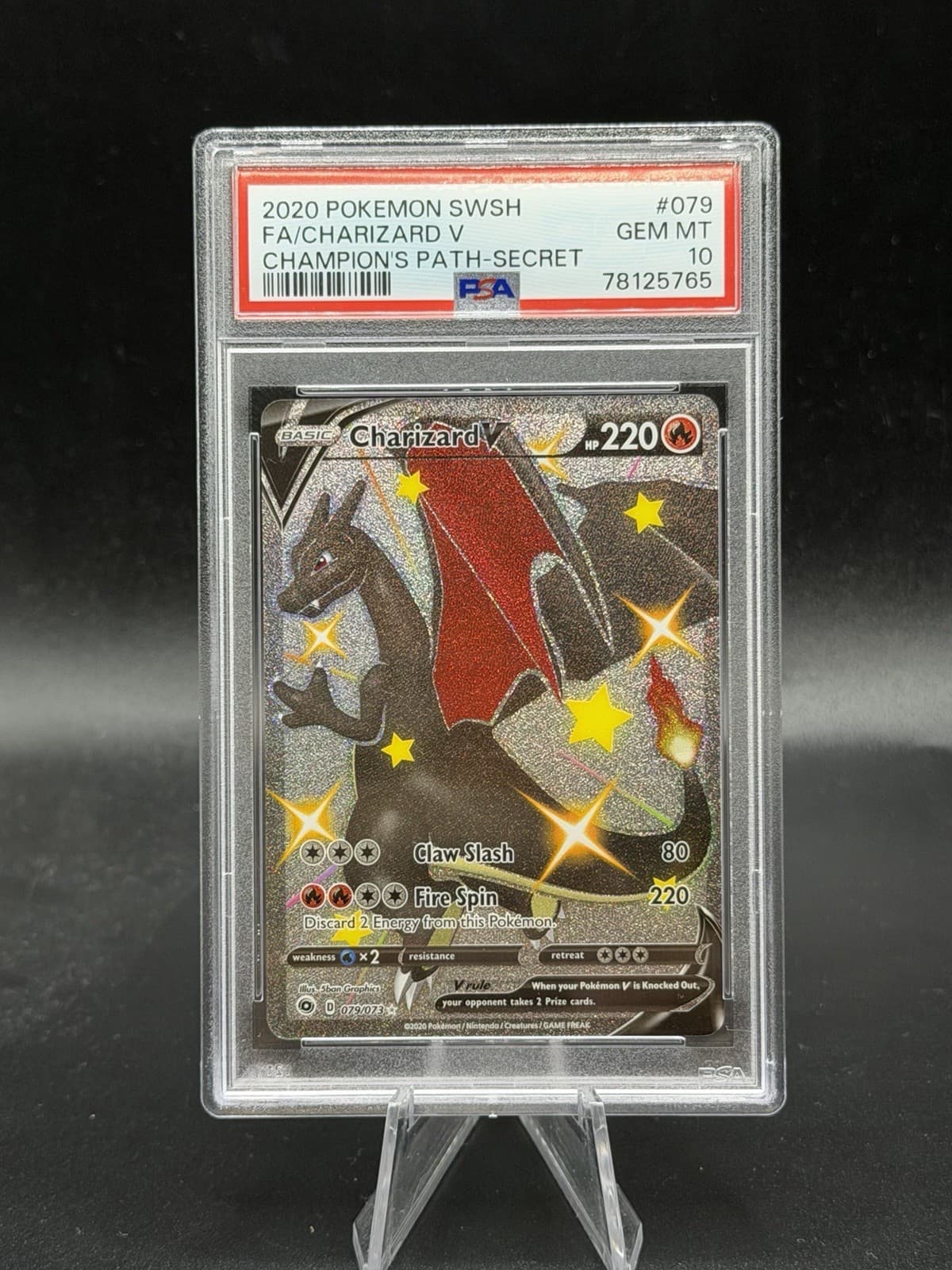 Pokemon Champions Path Charizard V 079/073 Secret Rare Holo PSA 10 2020