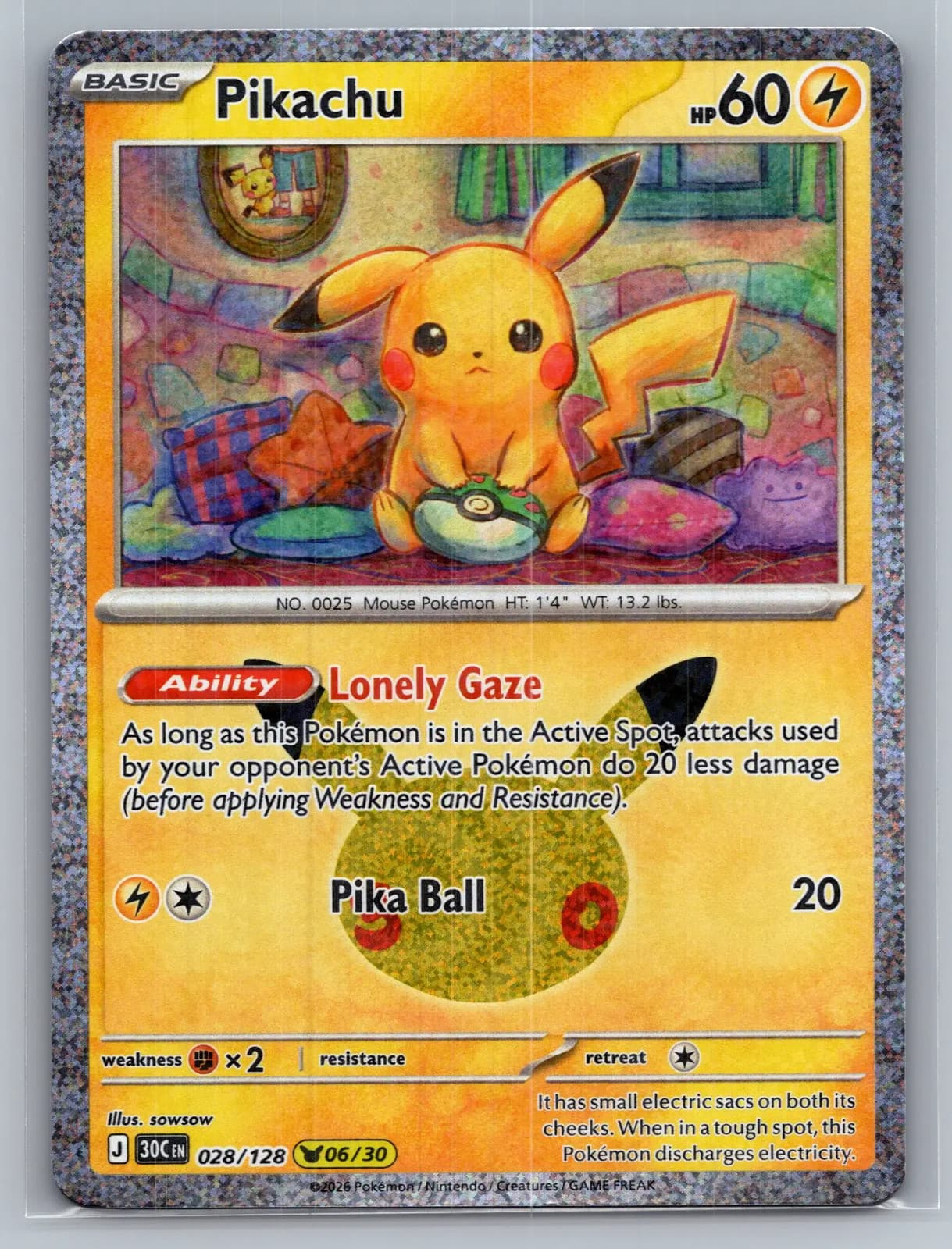 Pikachu #28/128 30C=30th Celebration|2026 Pokemon TCG — photo 1 of 2