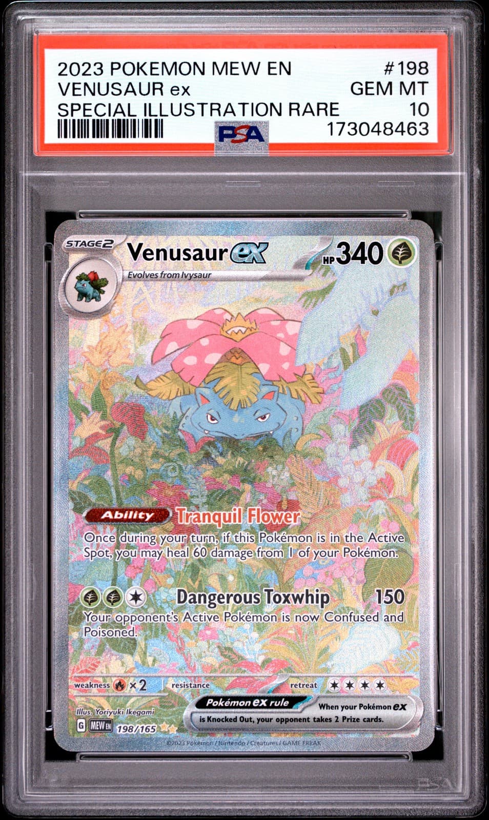 2023 POKEMON MEW EN-151 SPECIAL ILLUSTRATION RARE #198 VENUSAUR EX PSA 10