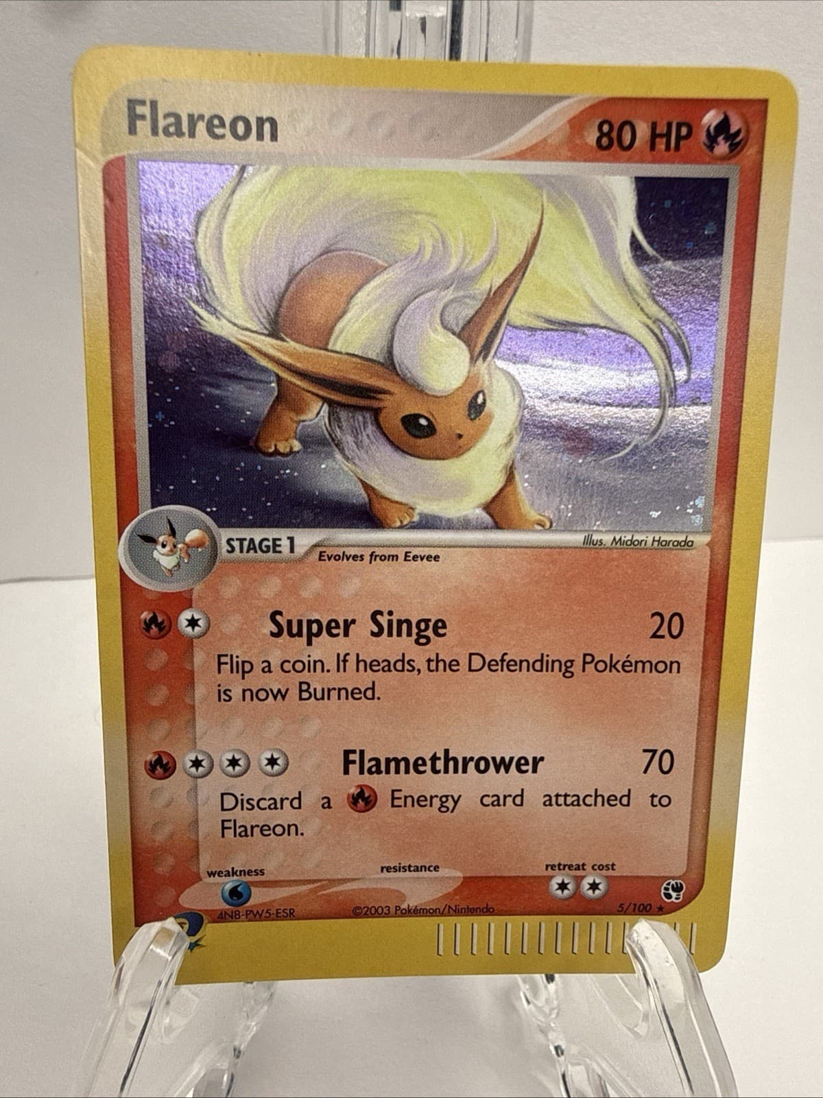 Pokemon Flareon 5/100 EX Sandstorm Holo NM