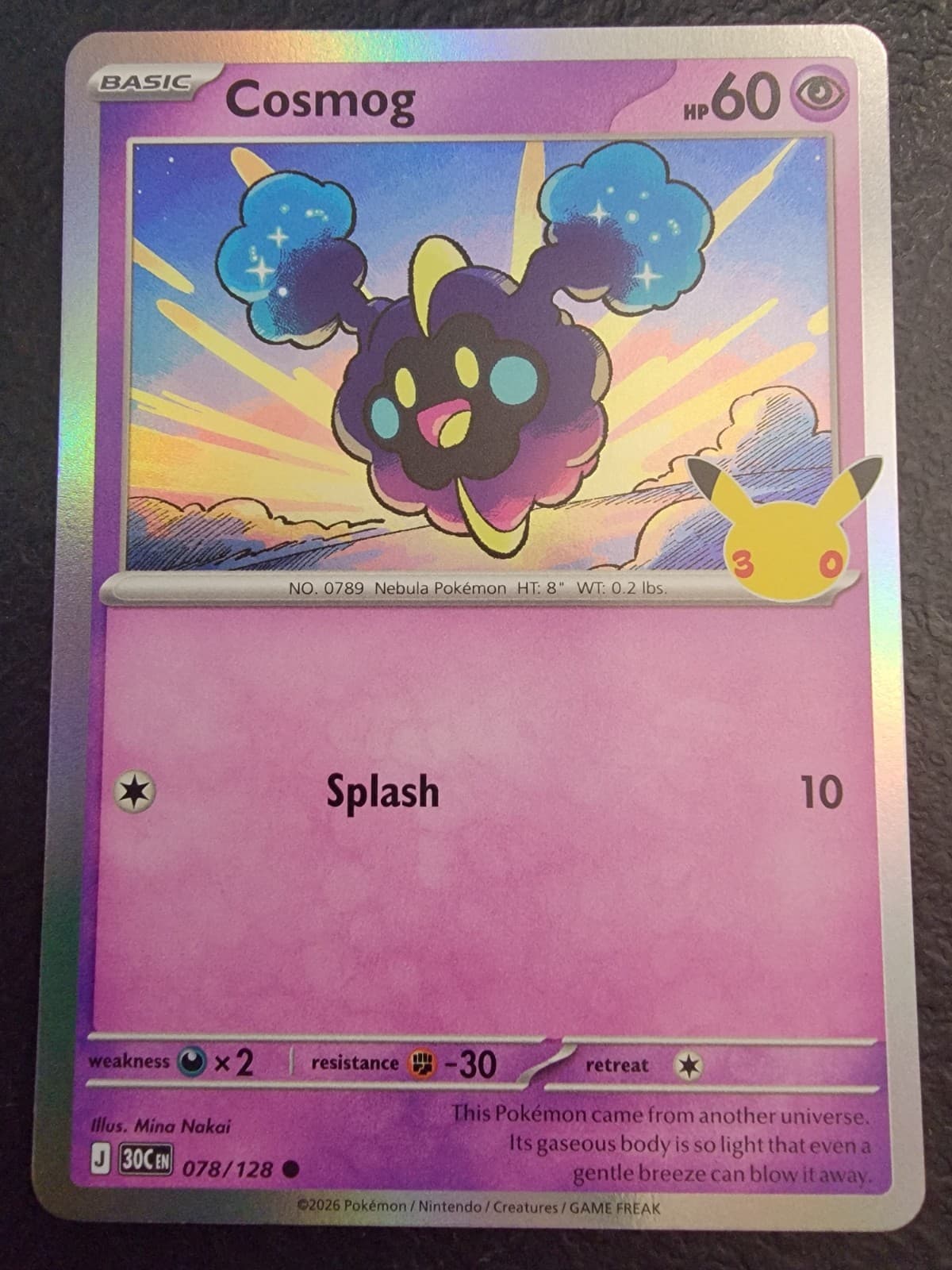 Pokemon TCG 30th Anniversary Celebration Cosmog 078/128