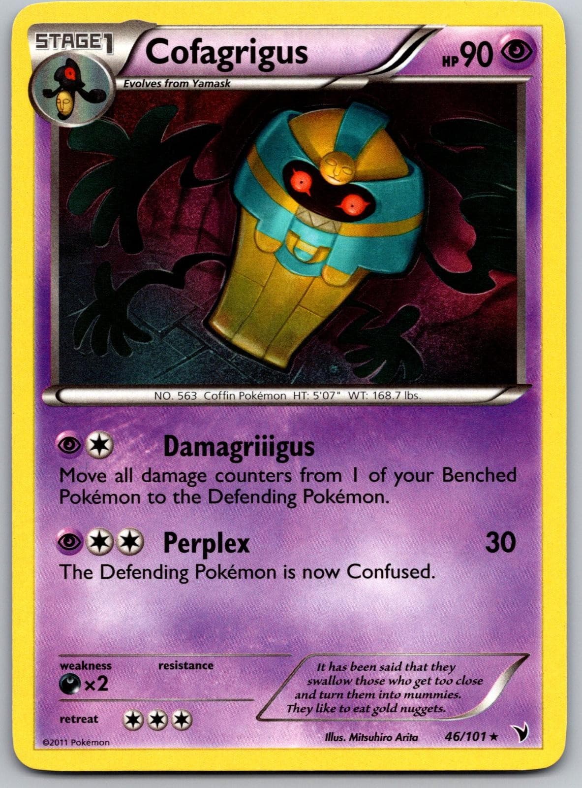 Cofagrigus 46/101 Rare Noble Victories Pokemon Lightly Played