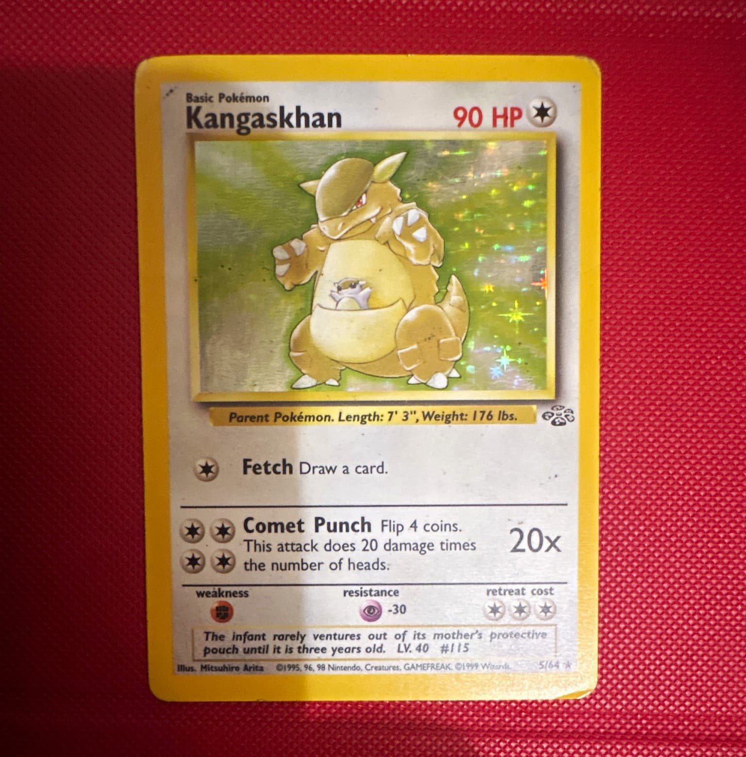 Kangaskhan 5/64 Jungle Holo Rare Unlimited EN 1999 90 HP