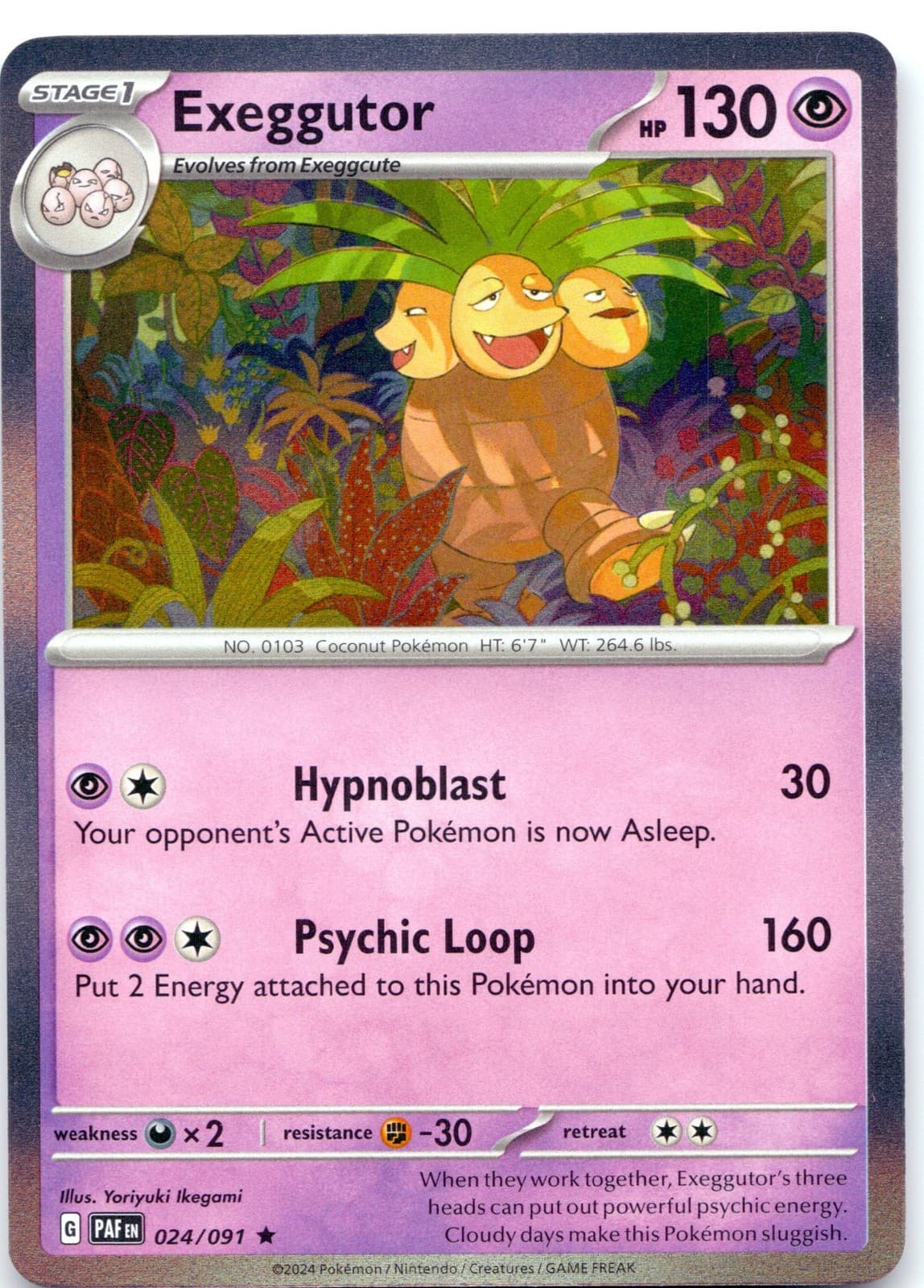 Exeggutor 24/91 Paldean Fates Rare Holo NM Pokemon TCG