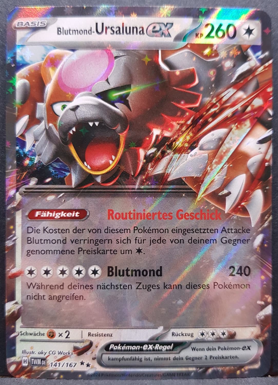Blutmond-Ursaluna ex 141/167 Maskerade Im Zwielicht Pokémon Pokemon Karte DE NM