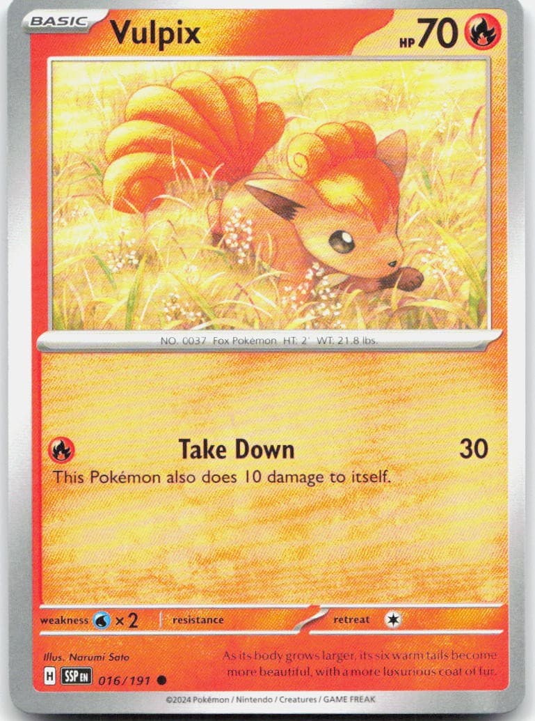 Vulpix 016/191 16 SV08 Surging Sparks C NM English Pokémon