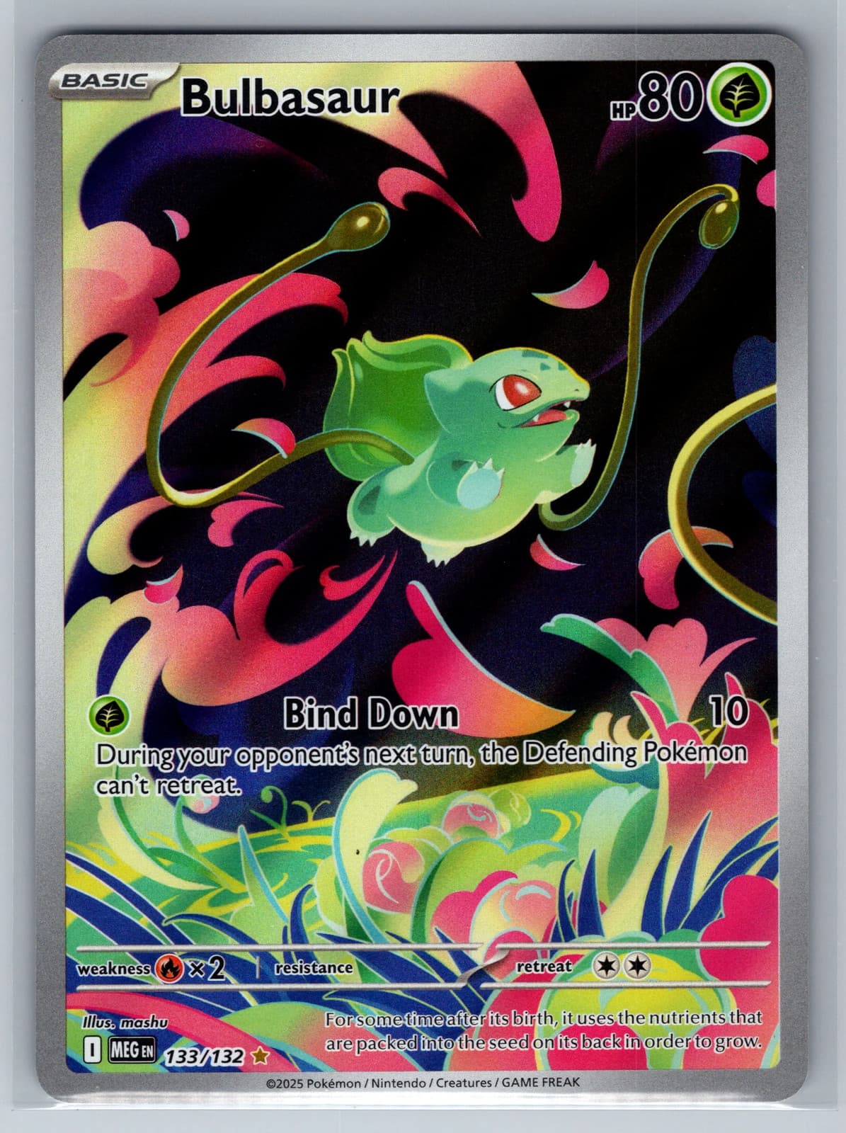 Pokemon 2025 Mega Evolution Bulbasaur #133/132 Secret Rare — photo 1 of 2